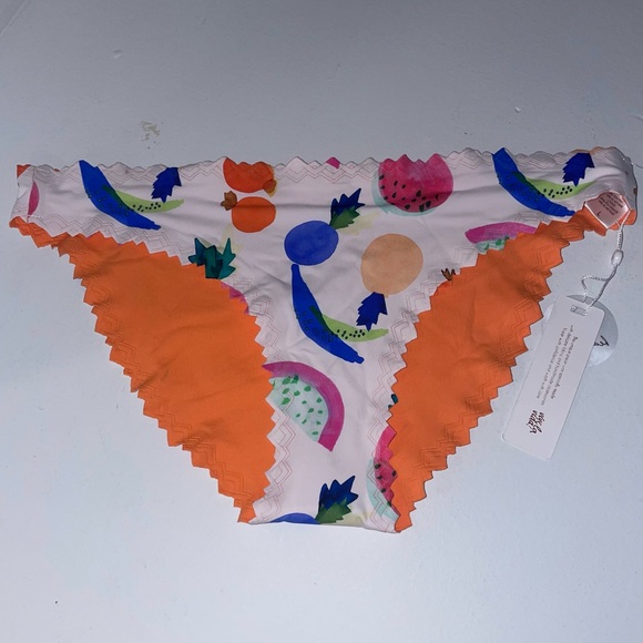 NWT Pilyq Tropical Fruit Scalloped Bikini Bottoms - Picture 3 of 5